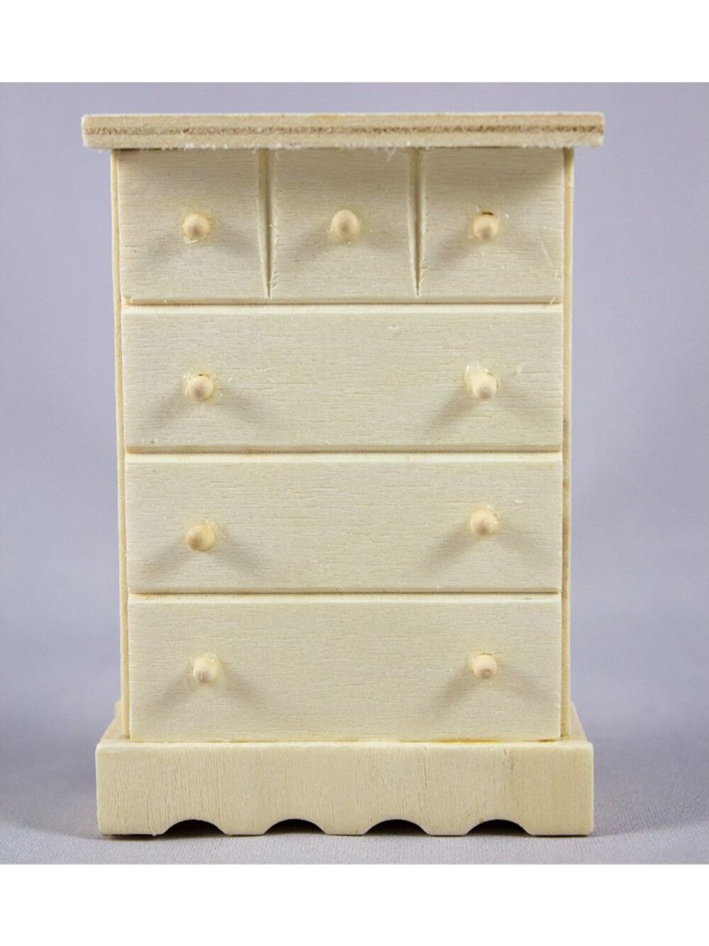 Greenbrier Dollhouse Furniture Unfinished Wood 6-Drawer Dresser 1:12 Scale 002